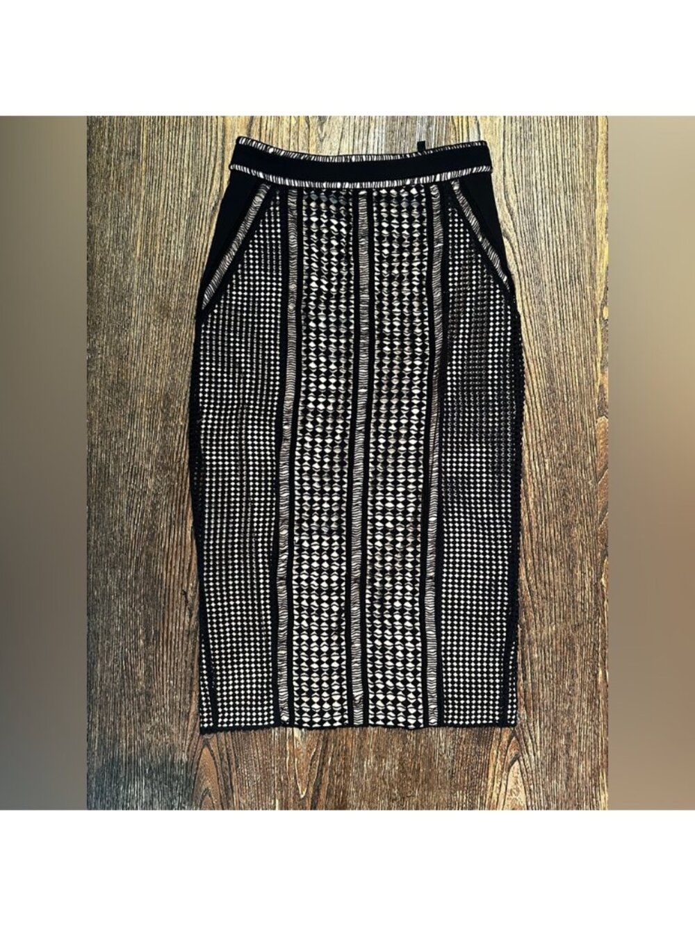 Bardot Black Lace Midi Pencil Skirt Extra Small